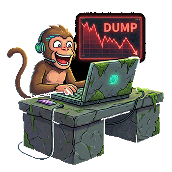 戴耳机的交易猴盯着 DUMP 暴跌图表